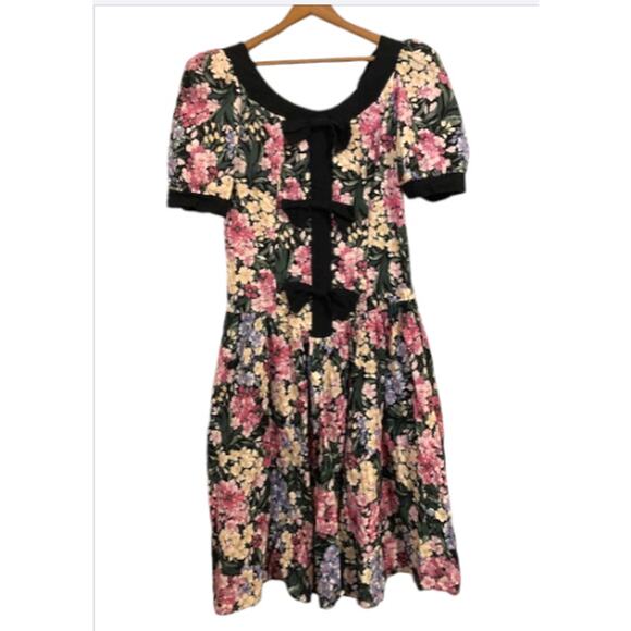 VINTAGE 80's Floral Party Dress - Breakin' Loose - M - Picture 3 of 14
